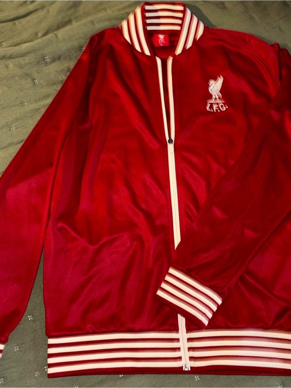Men's Red Liverpool Football Club Track Jacket with Contrast Trim